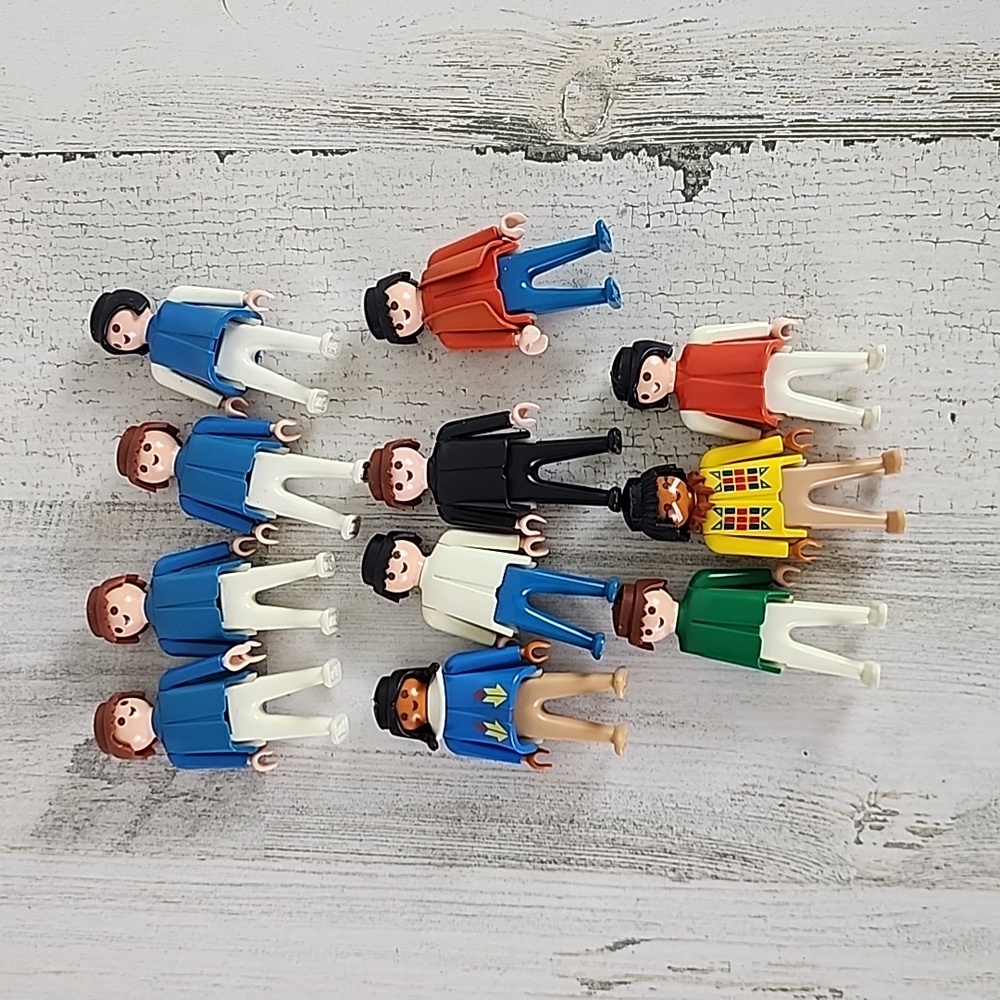 Vintage 11 piece lot Geobra Playmobil figures figurines 1974